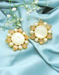 Star Flower Earrings - Statement Earrings - Gold-Plated & Hypoallergenic - Made in India - Dubai Jewellery - Dori