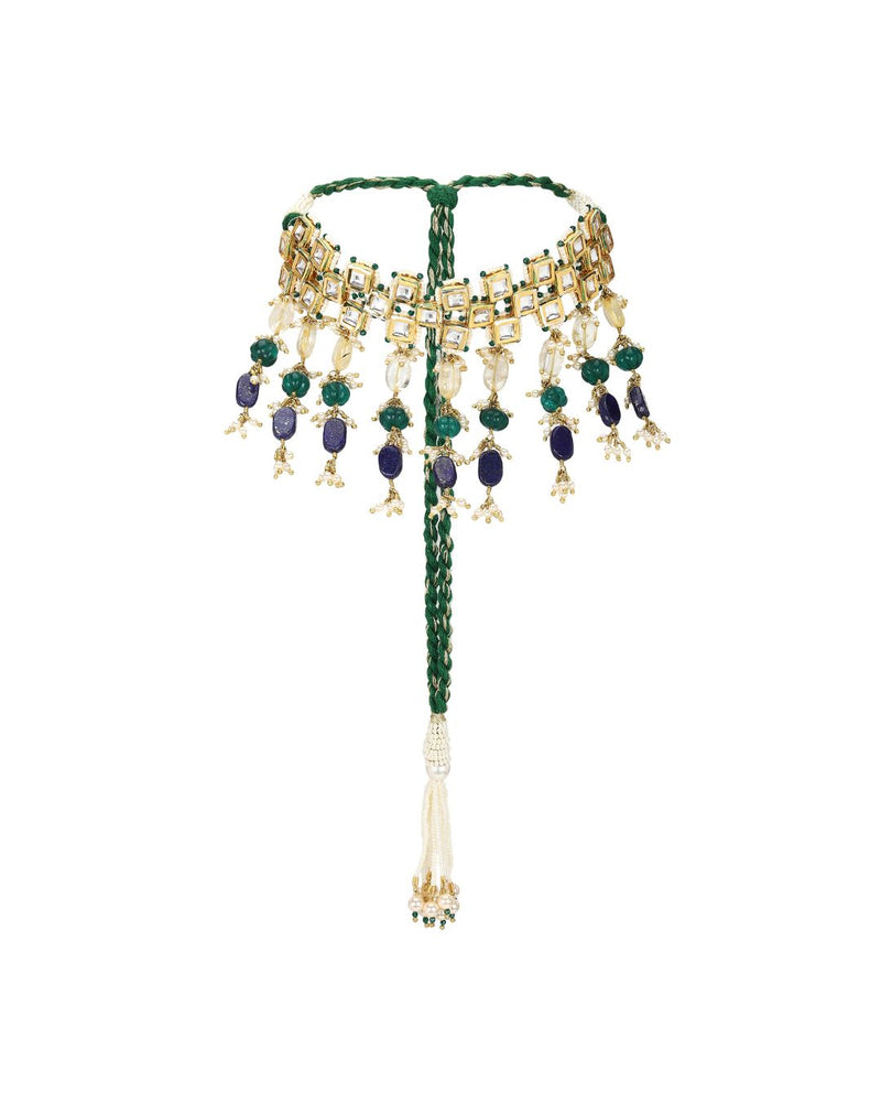 Antheia Lapiz Lazuli Kundan Choker Set  Necklaces - Handcrafted Jewellery - Made in India - Dubai Jewellery, Fashion & Lifestyle - Dori
