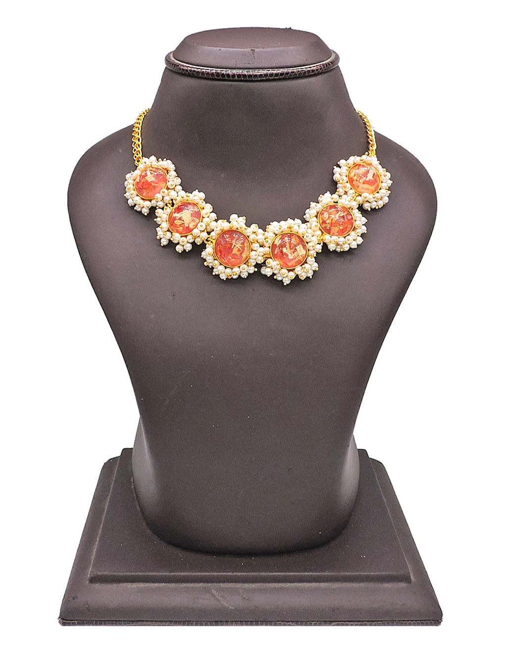 Vermilion Bloom Necklace - Statement Necklaces - Gold-Plated & Hypoallergenic Jewellery - Made in India - Dubai Jewellery - Dori
