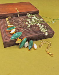 Green Haathi Necklace - Statement Necklaces - Gold-Plated & Hypoallergenic Jewellery - Made in India - Dubai Jewellery - Dori