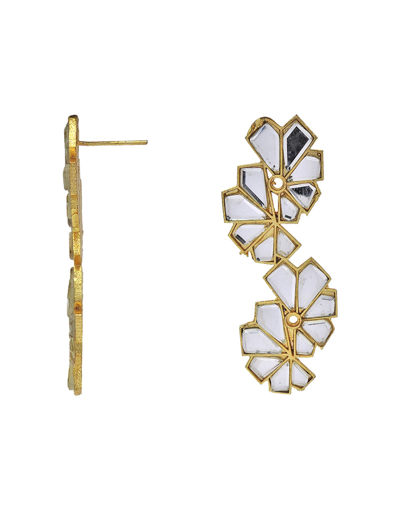 Crystal Cascade Earrings - Statement Earrings - Gold-Plated & Hypoallergenic - Made in India - Dubai Jewellery - Dori
