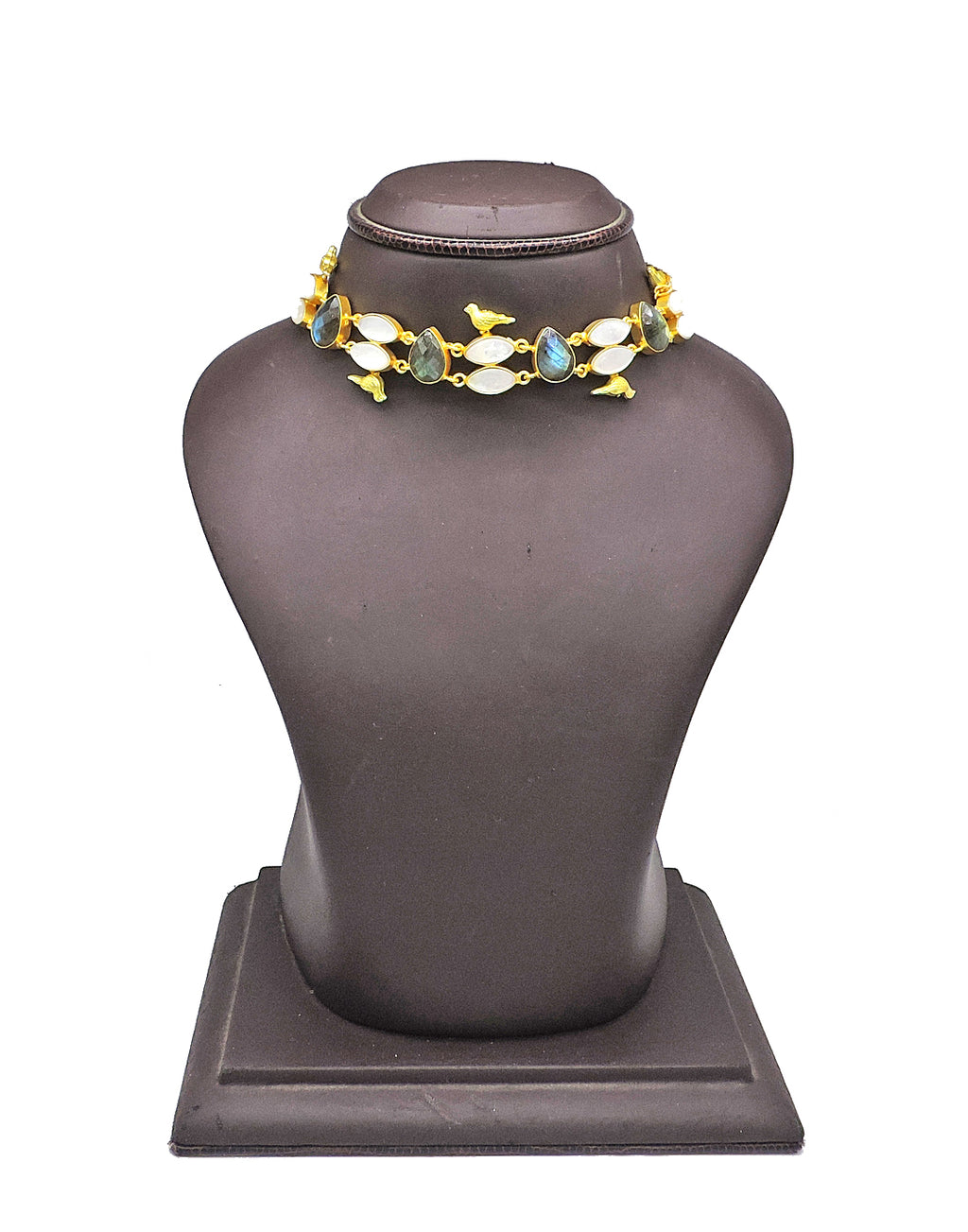 Bird Labradorite Necklace - Statement Necklaces - Gold-Plated & Hypoallergenic Jewellery - Made in India - Dubai Jewellery - Dori