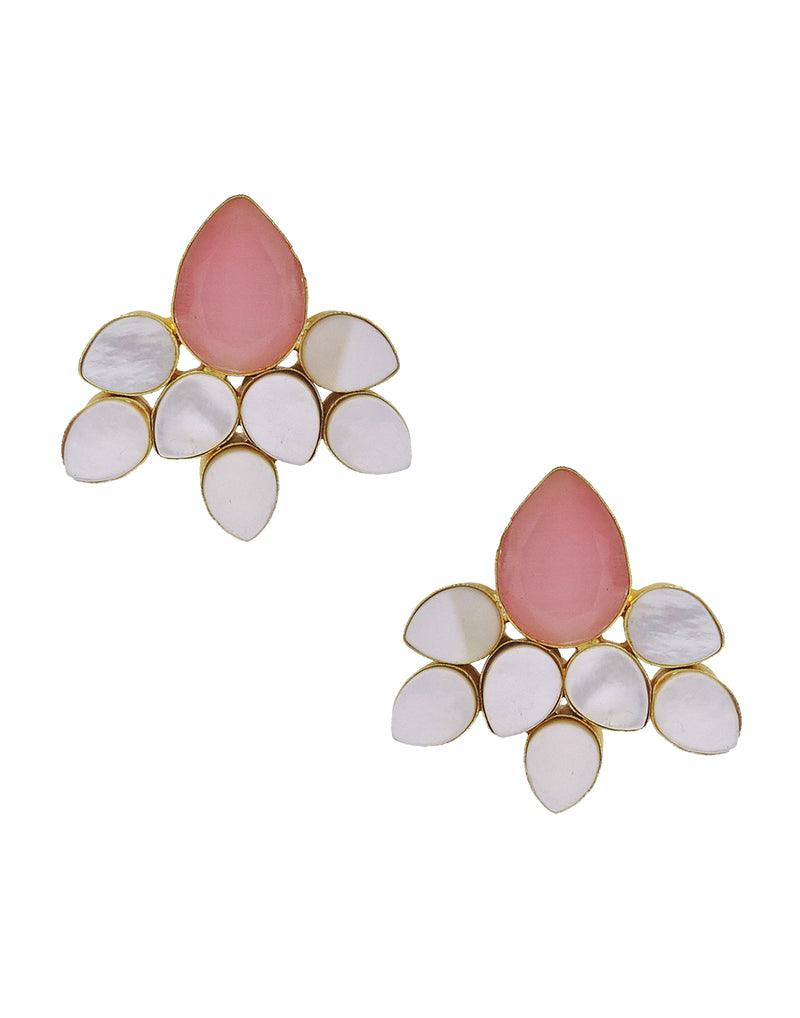 Flower Kris Earrings - Statement Earrings - Gold-Plated & Hypoallergenic - Made in India - Dubai Jewellery - Dori