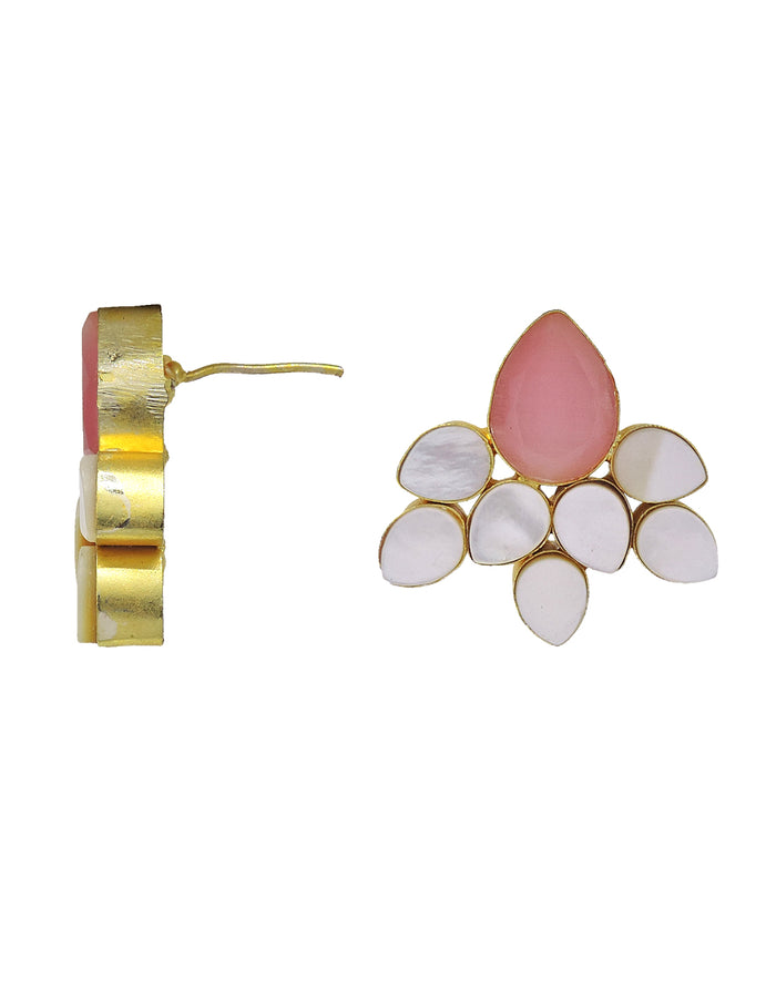 Flower Kris Earrings - Statement Earrings - Gold-Plated & Hypoallergenic - Made in India - Dubai Jewellery - Dori