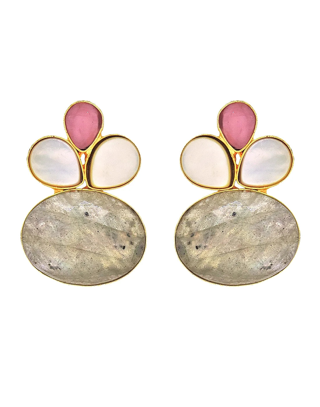 Glass & Labradorite Earrings- Handcrafted Jewellery from Dori