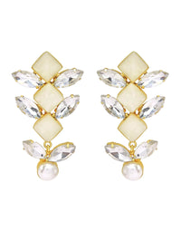 Pearl & Crystal Statement Earrings- Handcrafted Jewellery from Dori