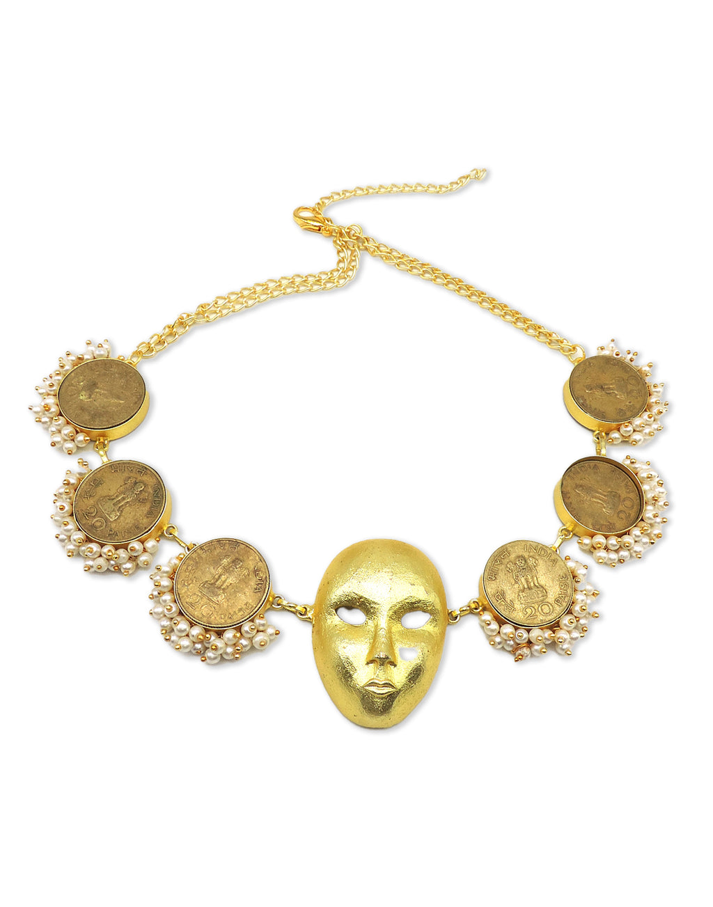 Maskara Necklace - Statement Necklaces - Gold-Plated & Hypoallergenic Jewellery - Made in India - Dubai Jewellery - Dori