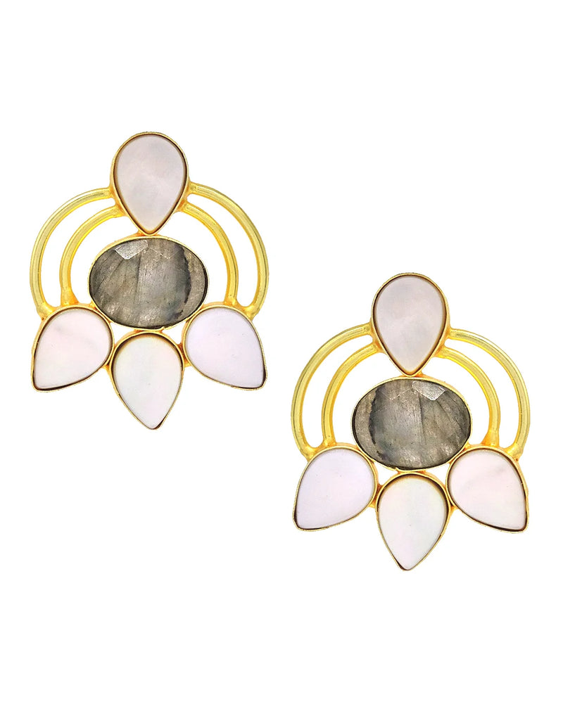 Labradorite & Shell Earrings