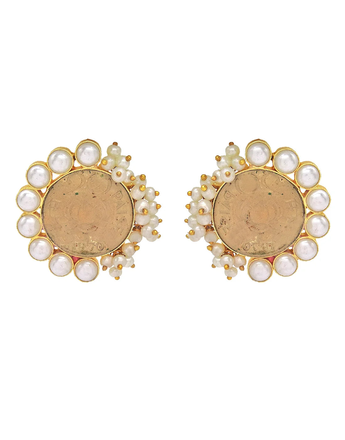 Coin Half Bloom Earrings- Handcrafted Jewellery from Dori