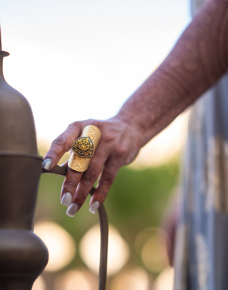 Carved Flower Ring- Handcrafted Jewellery from Dori