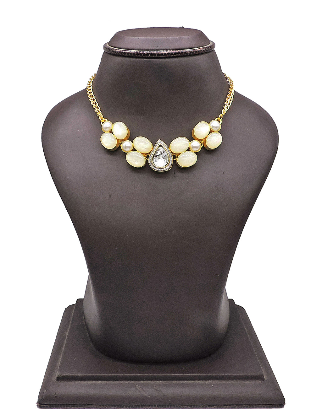 Crystal Teardrop Necklace - Statement Necklaces - Gold-Plated & Hypoallergenic Jewellery - Made in India - Dubai Jewellery - Dori