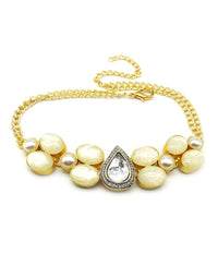 Crystal Teardrop Necklace - Statement Necklaces - Gold-Plated & Hypoallergenic Jewellery - Made in India - Dubai Jewellery - Dori