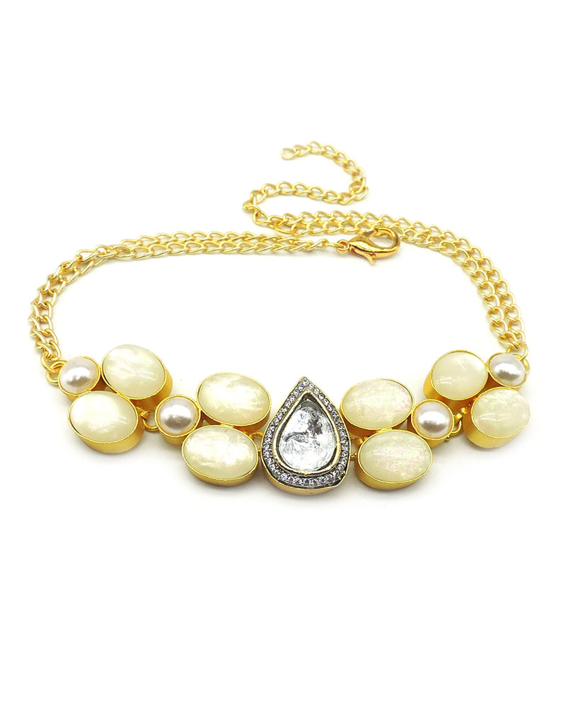 Crystal Teardrop Necklace - Statement Necklaces - Gold-Plated & Hypoallergenic Jewellery - Made in India - Dubai Jewellery - Dori