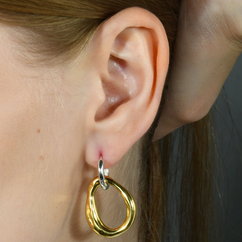Molten Duality Earrings - Statement Earrings - Gold-Plated & Hypoallergenic Jewellery - Made in India - Dubai Jewellery - Dori