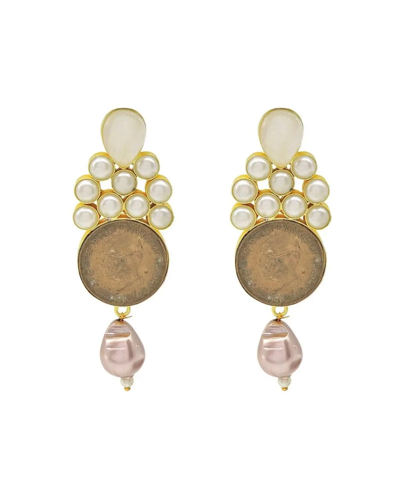 Amari Earrings | Grey Pearl & Rose Pearl