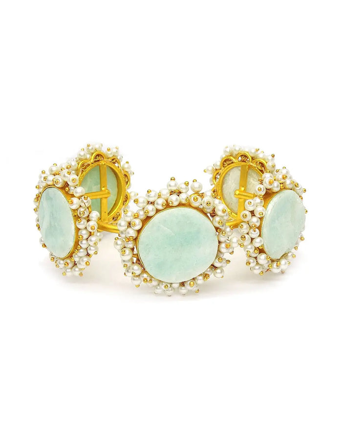 Amazonite Bloom Cuff- Handcrafted Jewellery from Dori