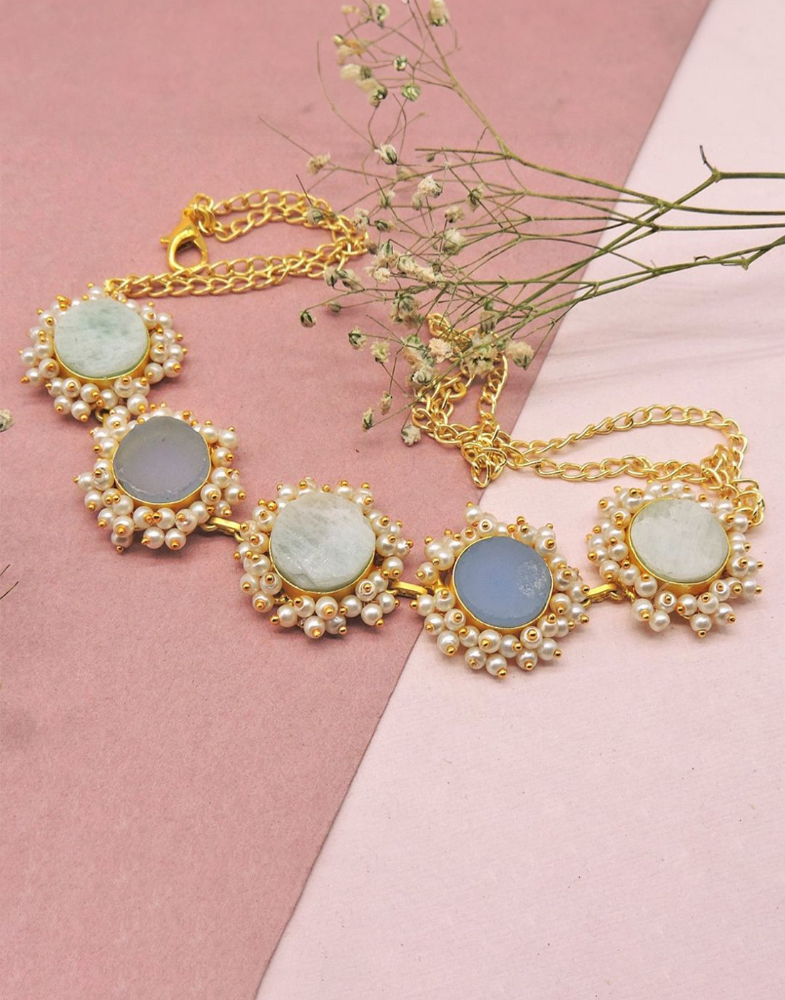 Amazonite & Blue Onyx Bloom Choker - Handcrafted Jewellery- Handcrafted Jewellery from Dori
