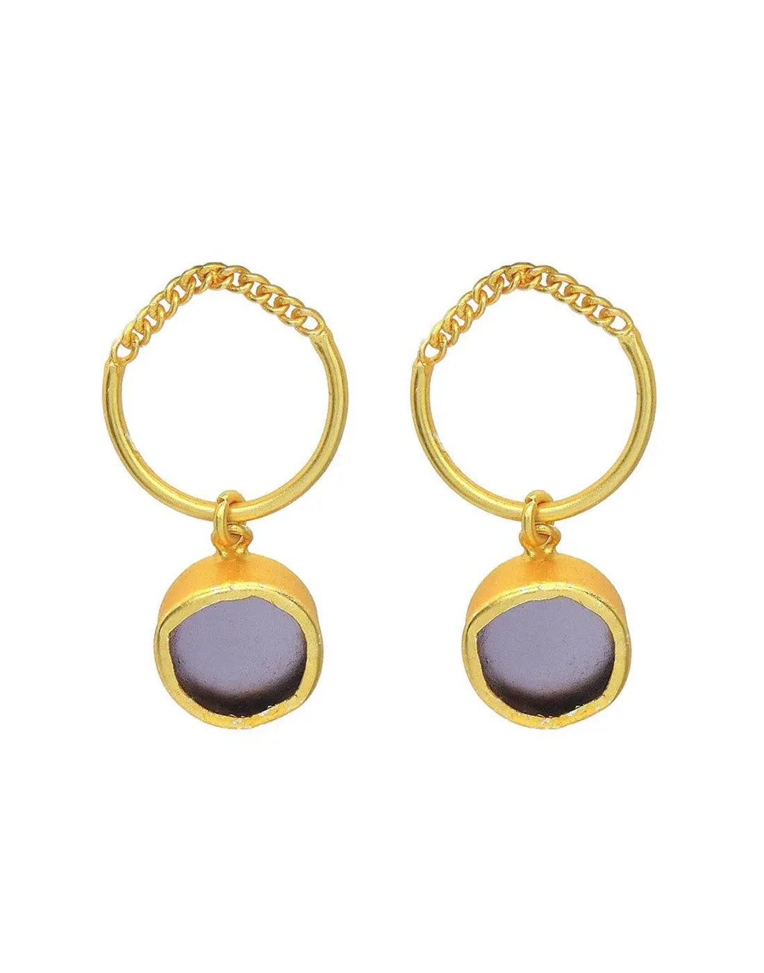 Amethyst Chain Hoops- Handcrafted Jewellery from Dori