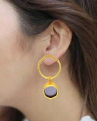 Amethyst Chain Hoops- Handcrafted Jewellery from Dori