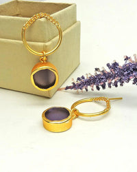 Amethyst Chain Hoops- Handcrafted Jewellery from Dori