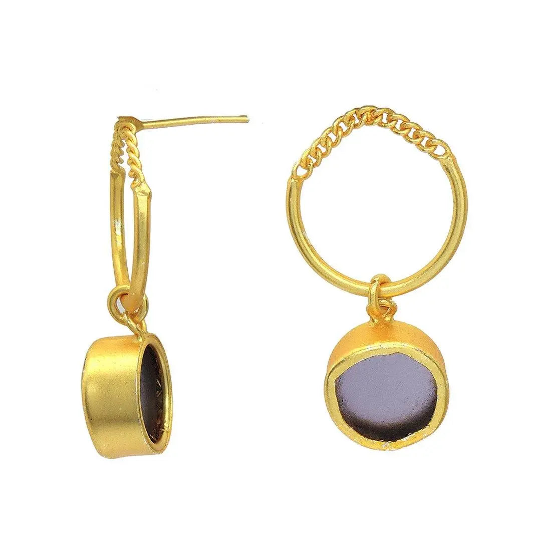 Amethyst Chain Hoops