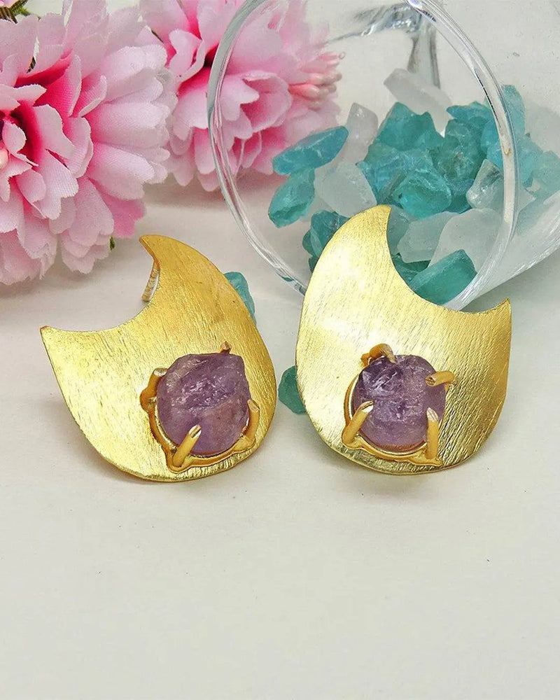 Amethyst Shard Earrings- Handcrafted Jewellery from Dori