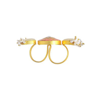 Arfa Kundan Ring (Coral)