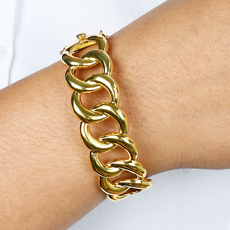 Link Chain Bracelet - Statement Bracelets & Cuffs - Gold-Plated & Hypoallergenic Jewellery - Made in India - Dubai Jewellery - Dori