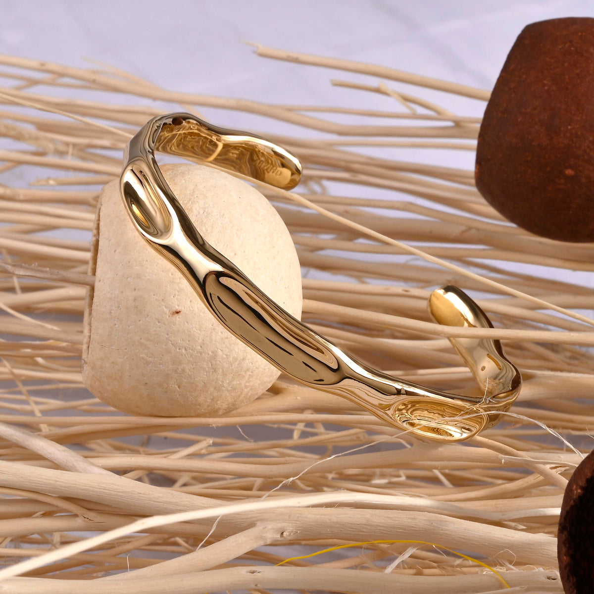 Molten Hand Cuff - Statement Bracelets & Cuffs - Gold-Plated & Hypoallergenic Jewellery - Made in India - Dubai Jewellery - Dori