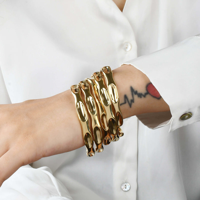 Molten Hand Cuff - Statement Bracelets & Cuffs - Gold-Plated & Hypoallergenic Jewellery - Made in India - Dubai Jewellery - Dori