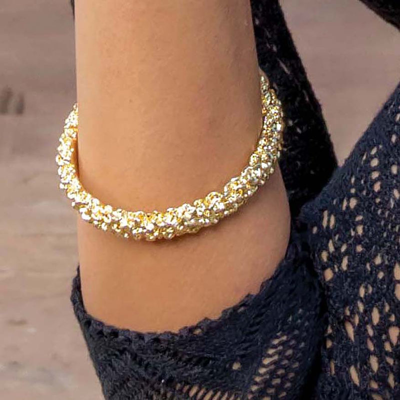 Textured Hand Cuff - Statement Bracelets & Cuffs - Gold-Plated & Hypoallergenic Jewellery - Made in India - Dubai Jewellery - Dori