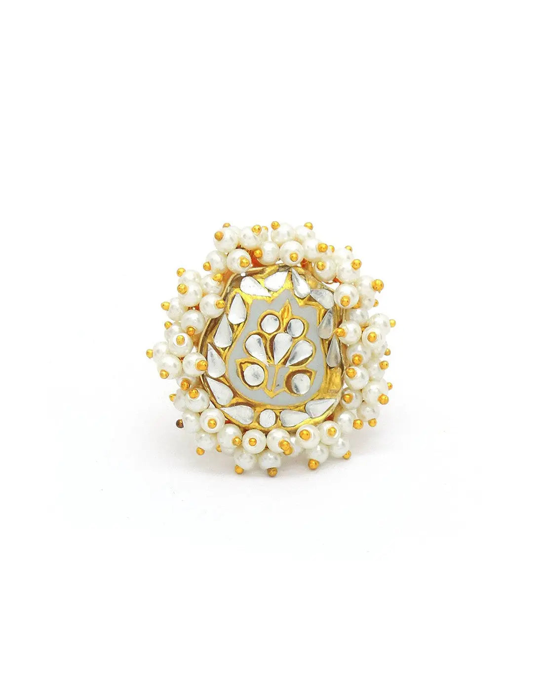Blanc Kundan Ring- Handcrafted Jewellery from Dori
