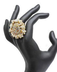 Blanc Kundan Ring- Handcrafted Jewellery from Dori