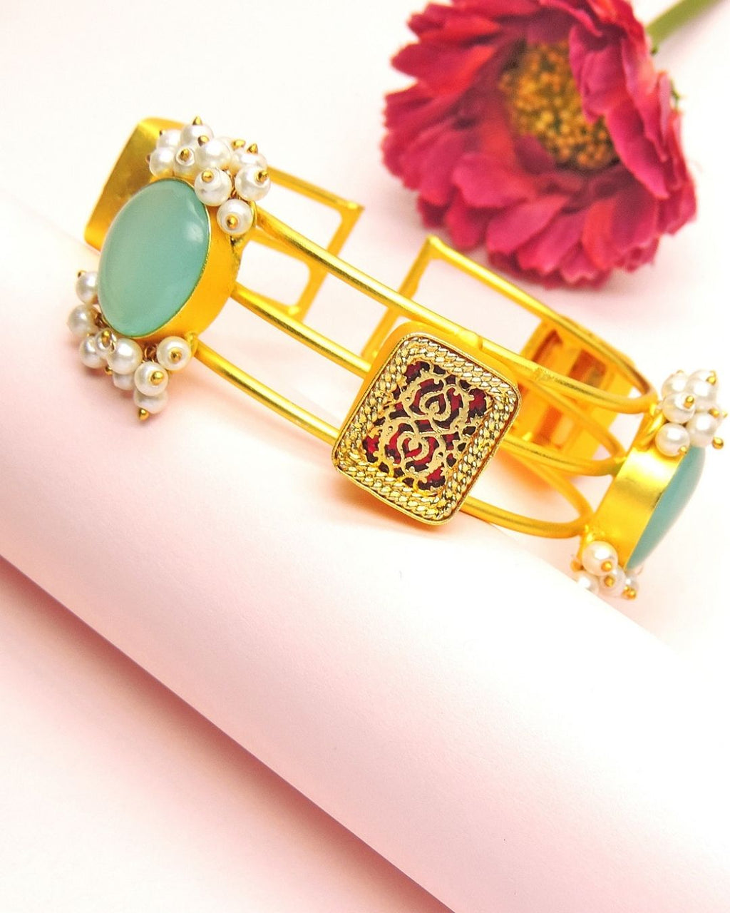 Cecile Cuff - Statement Bracelets & Cuffs - Gold-Plated & Hypoallergenic Jewellery - Made in India - Dubai Jewellery - Dori