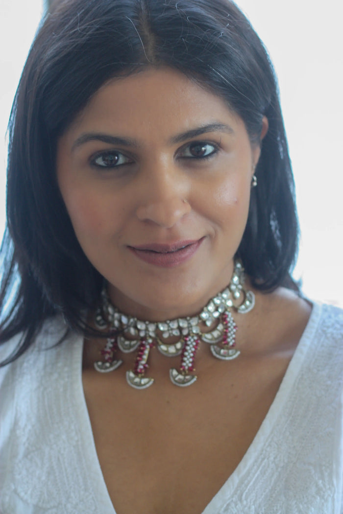 Chandra-Varsha Choker (Ruby Tassels)from Dori