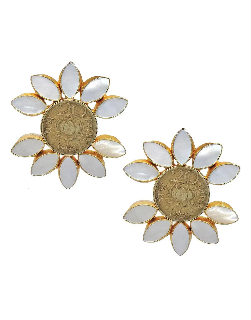 Coin Lily Earrings- Handcrafted Jewellery from Dori