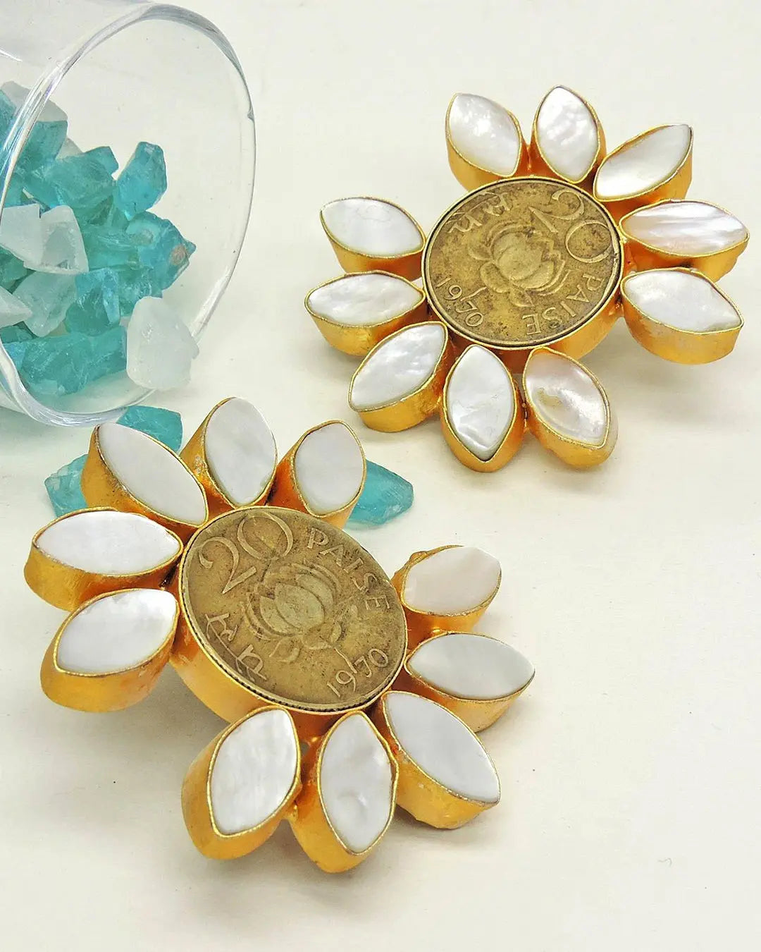 Coin Lily Earrings- Handcrafted Jewellery from Dori