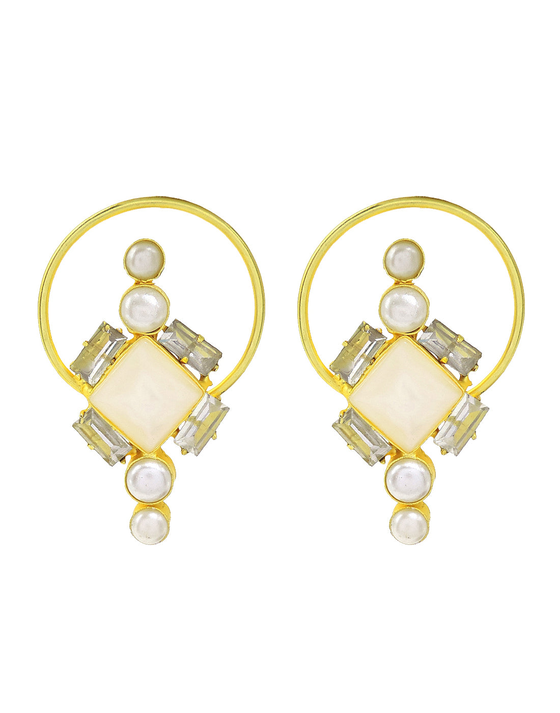 Crystal & Pearl Hoops- Handcrafted Jewellery from Dori