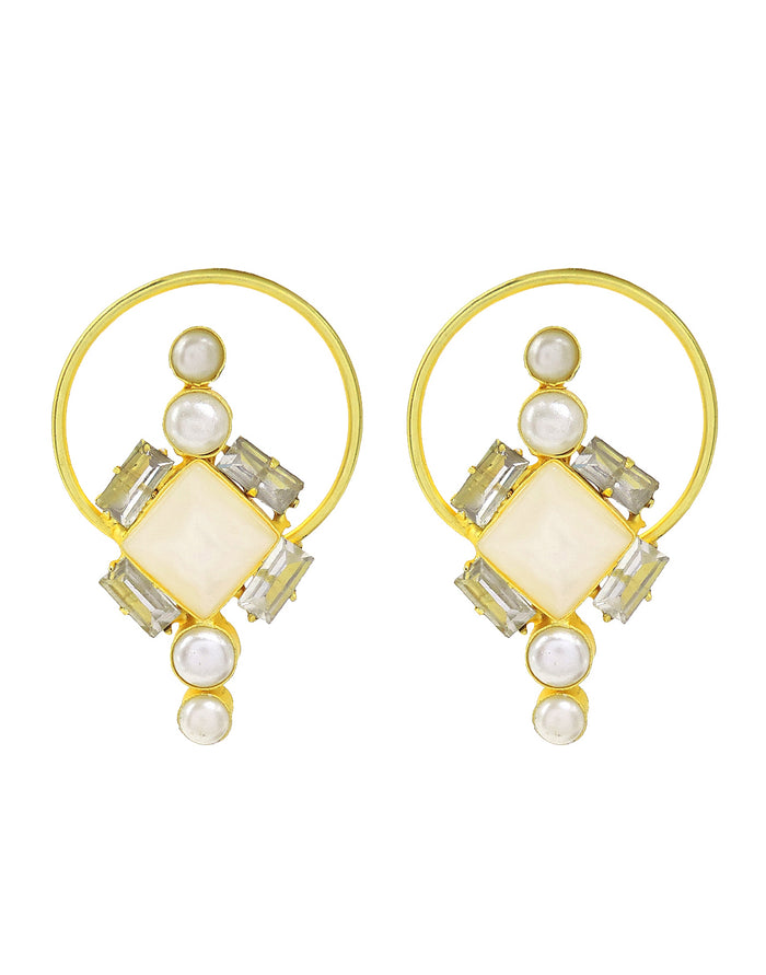 Crystal & Pearl Hoops- Handcrafted Jewellery from Dori