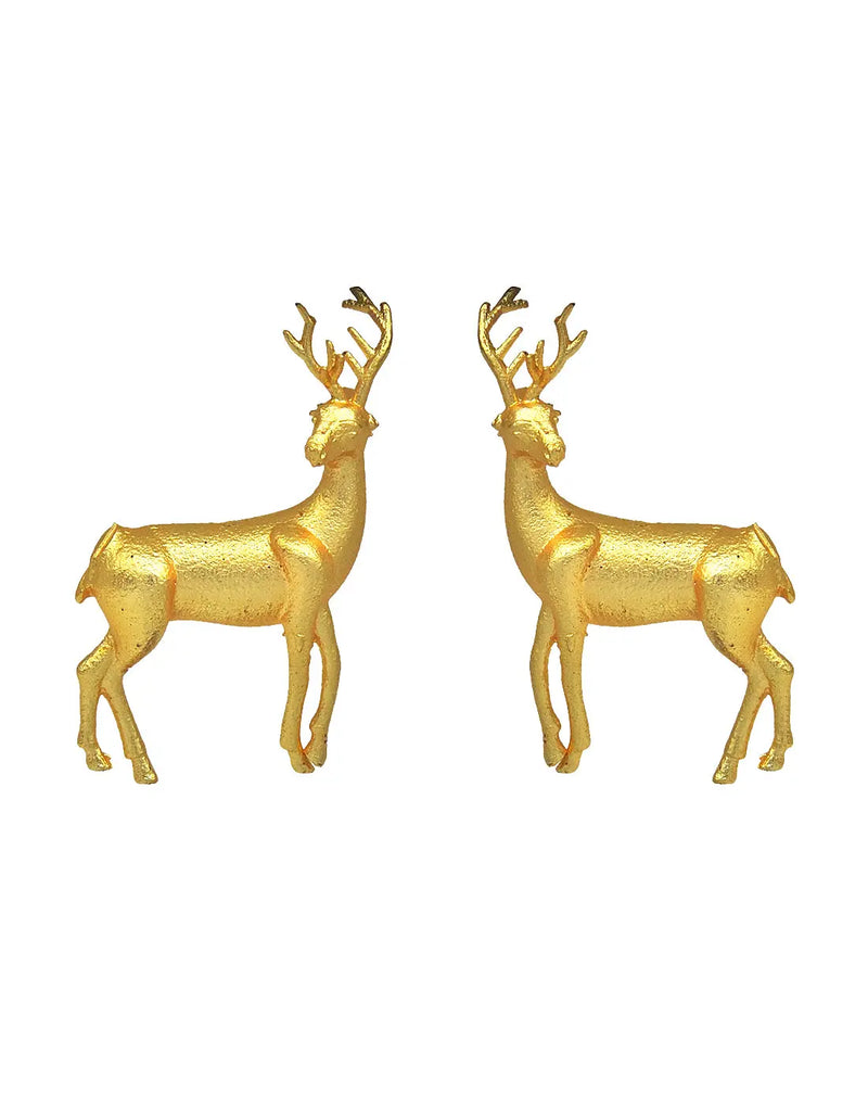 Deer Earrings - Statement Earrings - Gold-Plated & Hypoallergenic - Made in India - Dubai Jewellery - Dori