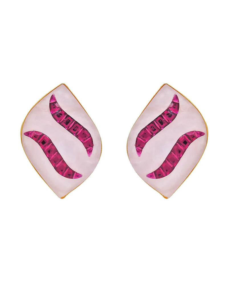 Double Wave Earrings - Statement Earrings - Gold-Plated & Hypoallergenic - Made in India - Dubai Jewellery - Dori