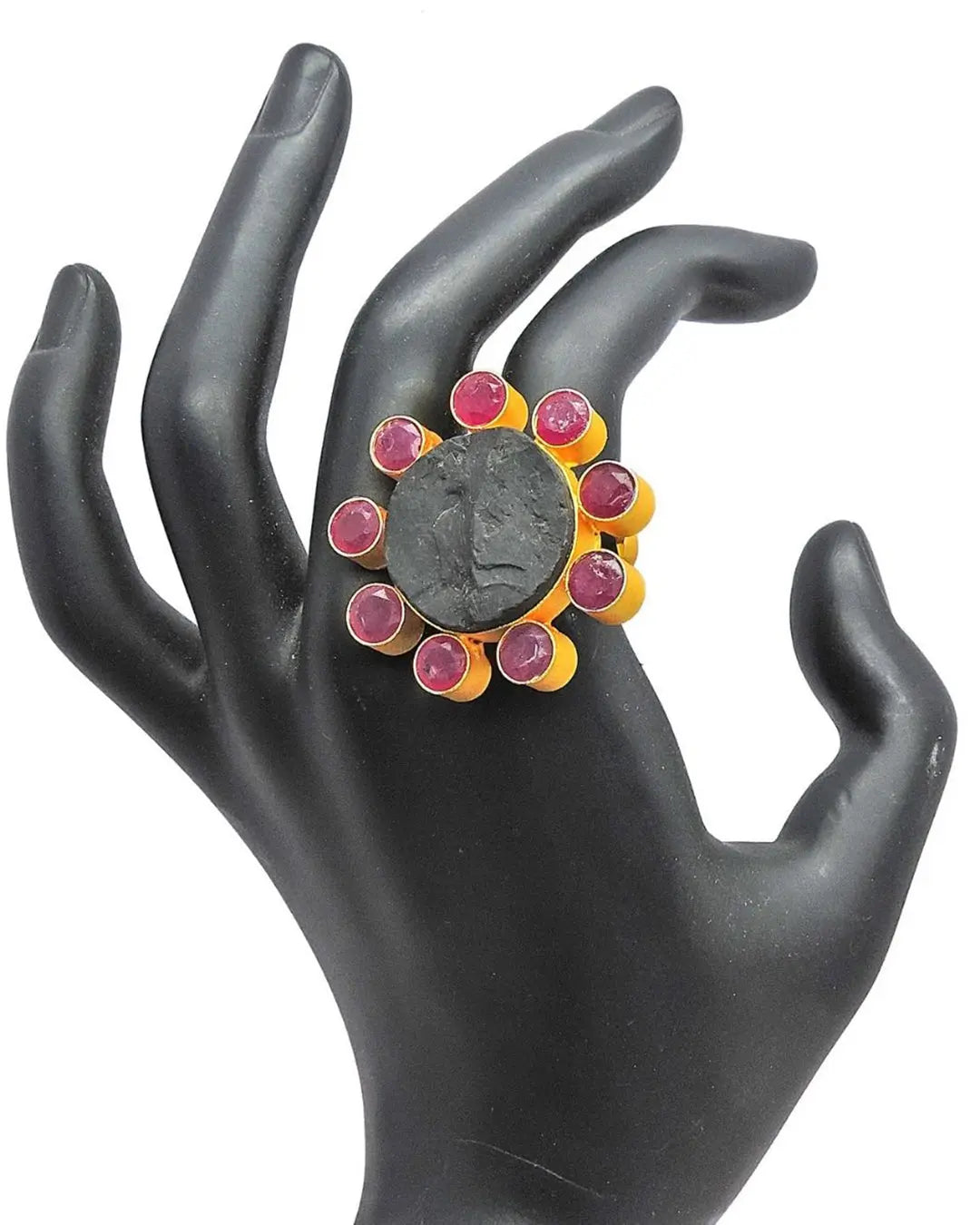 Flora Ring (Obsidian)- Handcrafted Jewellery from Dori