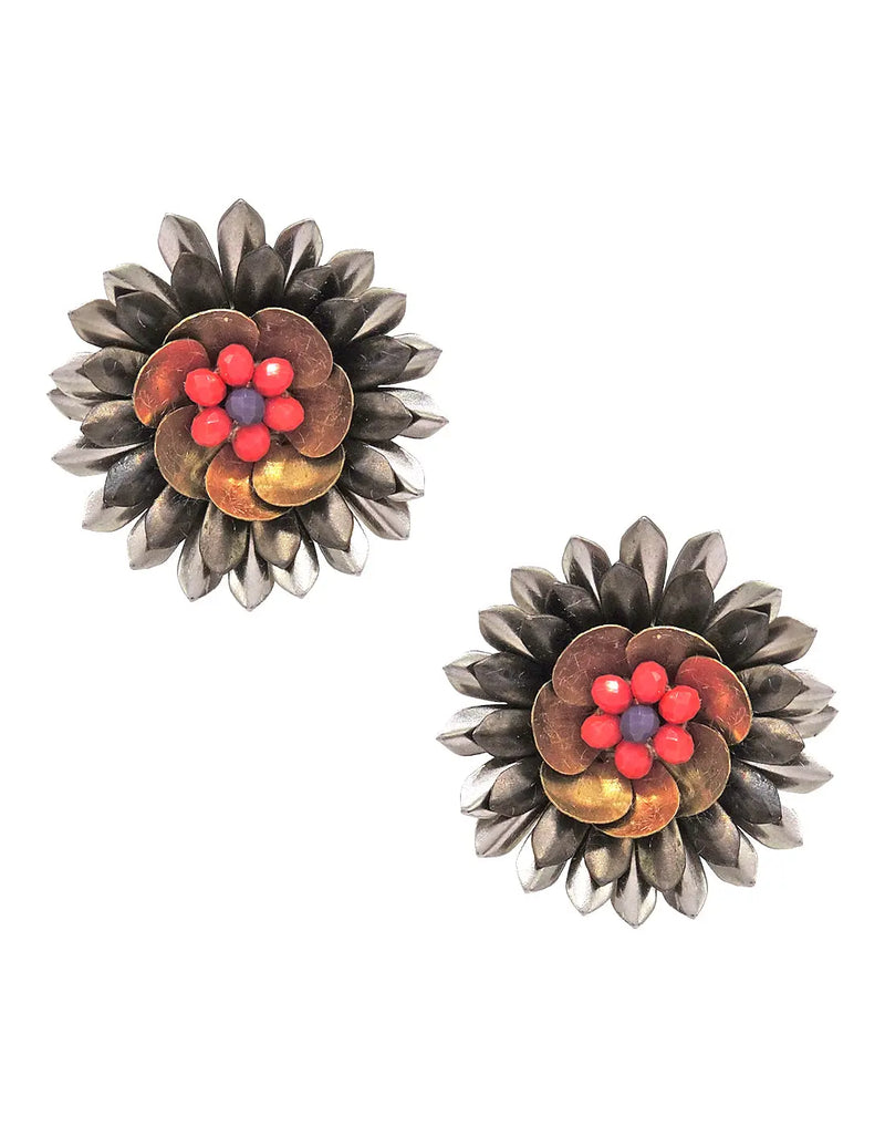 Flower Bead Earrings - Statement Earrings - Gold-Plated & Hypoallergenic - Made in India - Dubai Jewellery - Dori