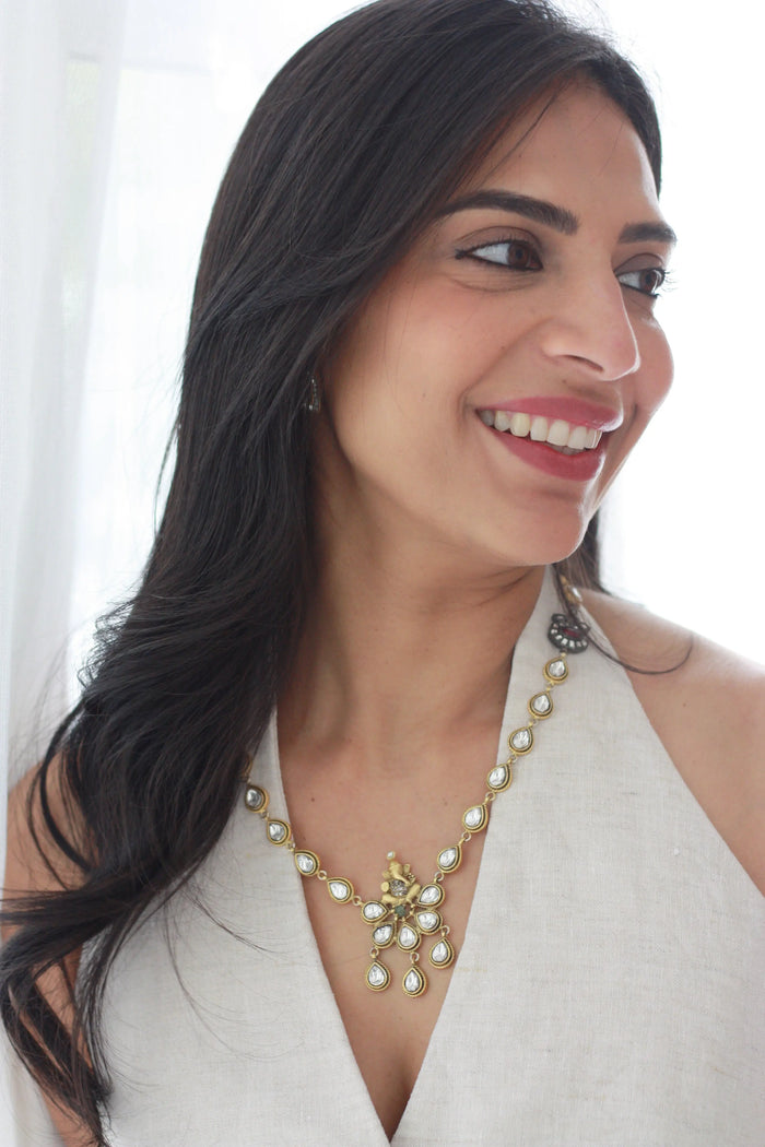 Ganesh Kundan Pendant Necklacefrom Dori