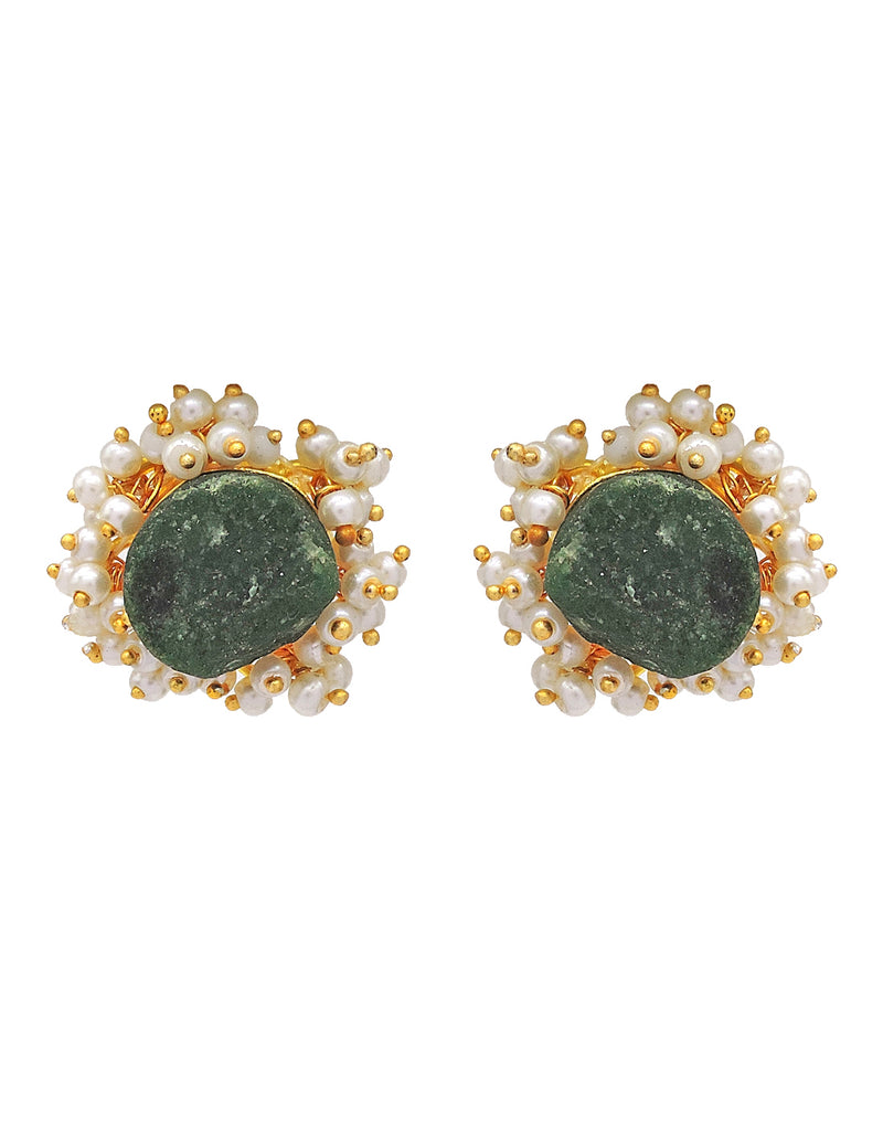 Green Quartz Bloom Earrings