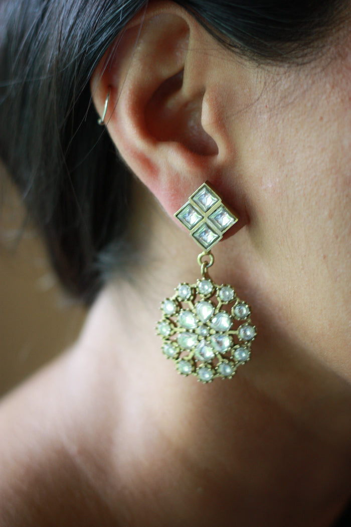 Zia Square Medallion Earrings