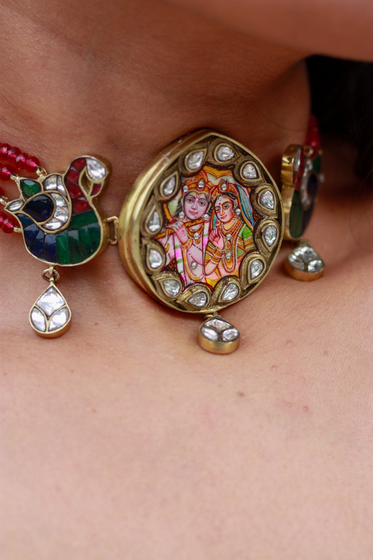 Radha Krishna kundan choker