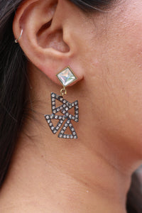 Trikon Noir Geometric Drop Earrings
