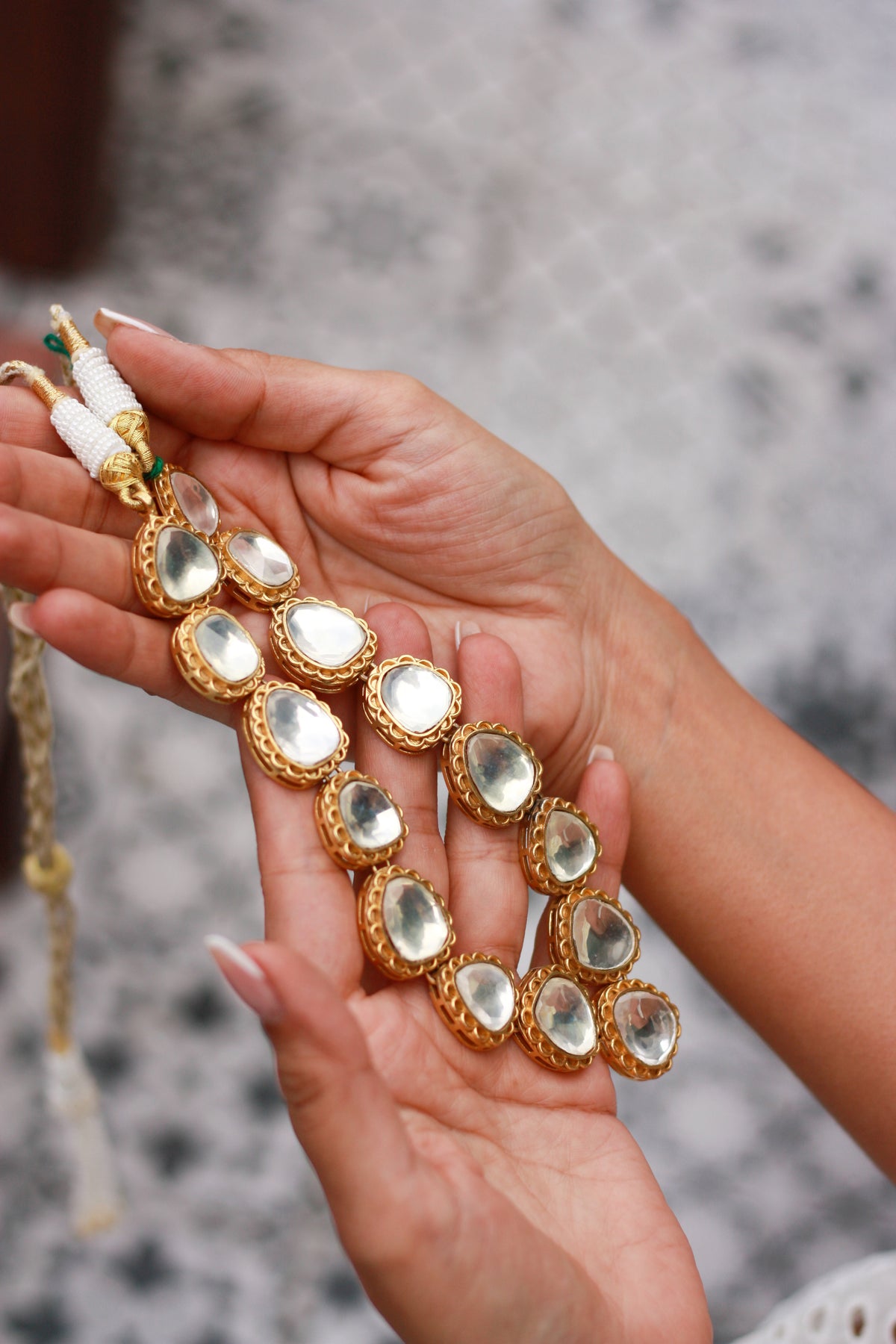 Noor Polki Oval Link Necklace