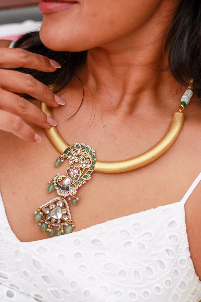 Rajkumari Peacock Torque Necklace